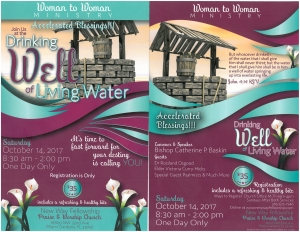 Woman To Woman Presents &quot;Drinking Well of Living Water&quot; | October 14 2017 | 8:30 A.M.